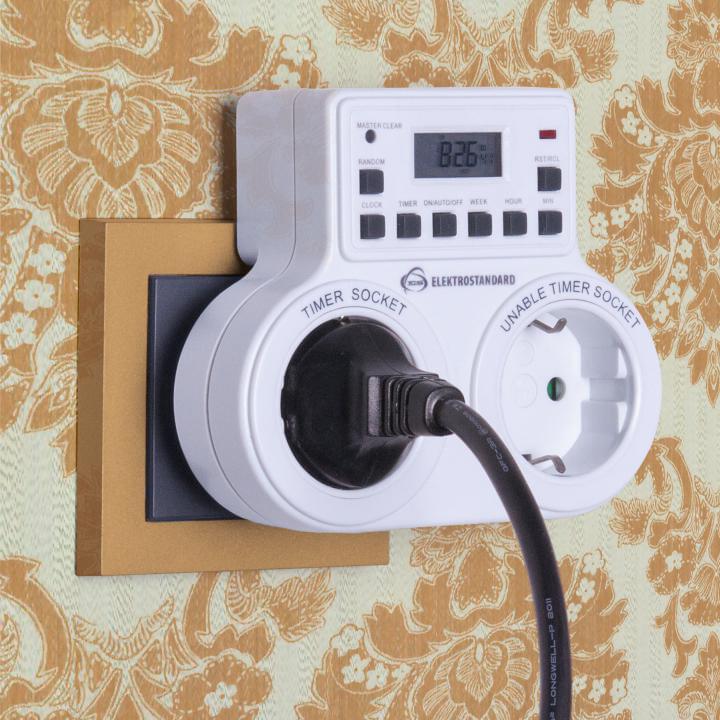 Розетка-таймер TMH-E-5  16A х2  IP20  Белый