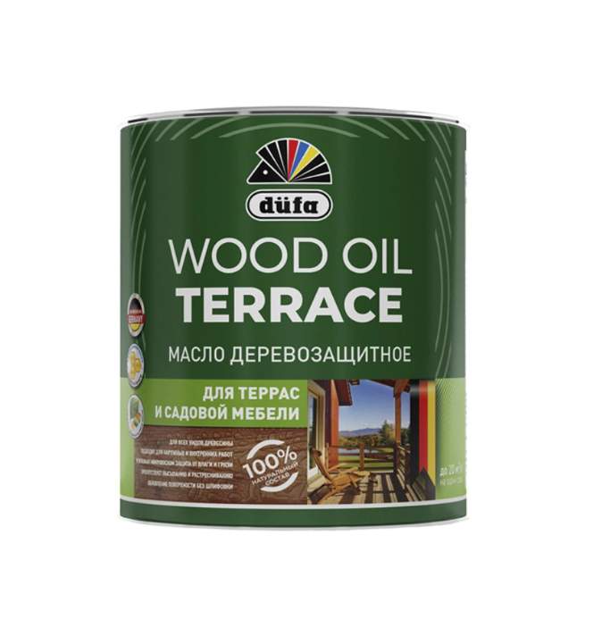 Масло Dufa Wood OIL Terrace деревозащитное д/террас и садовой мебели серый 0,9л