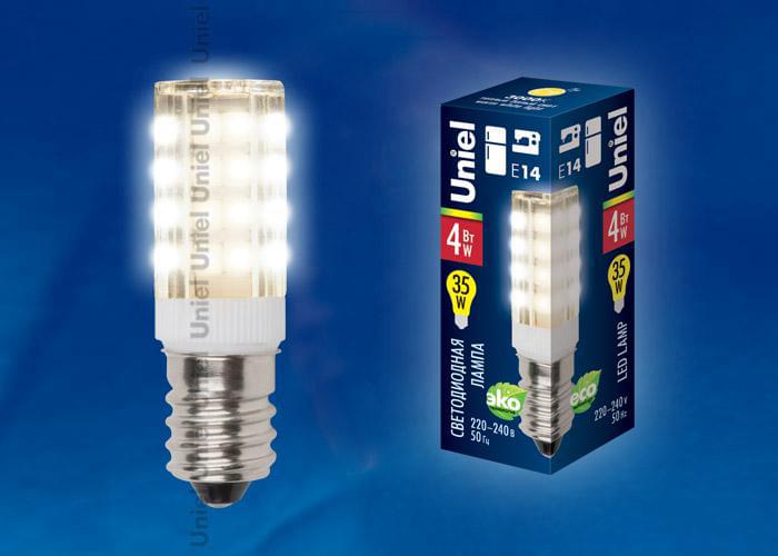 Лампа д/холодильников LED-Y16-4W/WW/E14/CL PLZ04WH прозр/бел  UL-00000179