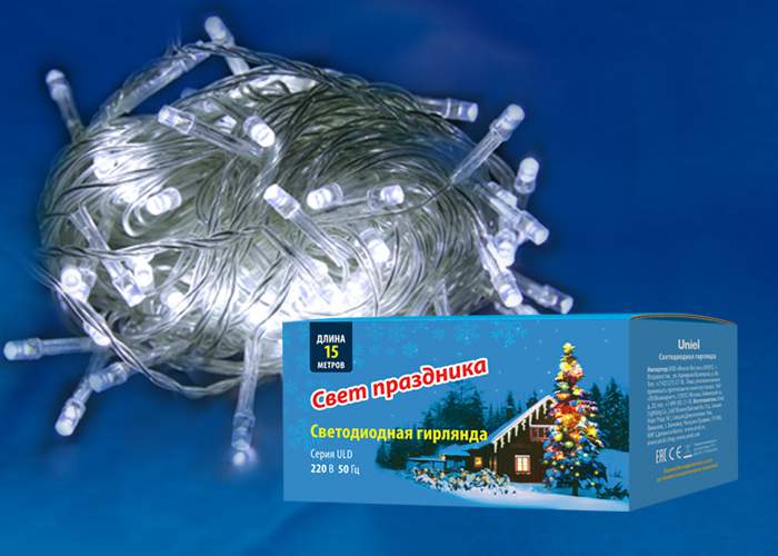 Гирлянда с/д ULD-S1500-100/DTA  White IP20   15м   Белый свет 05261