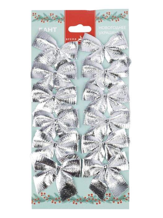 ФЕНИКС ПРЕЗЕНТ Набор бантов 88494 Мерцание серебра 12шт 5х5х0,01см