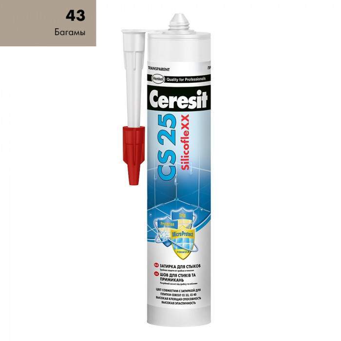 Затирка силиконовая Церезит CS25 багама бежев.  0,28л  3001248