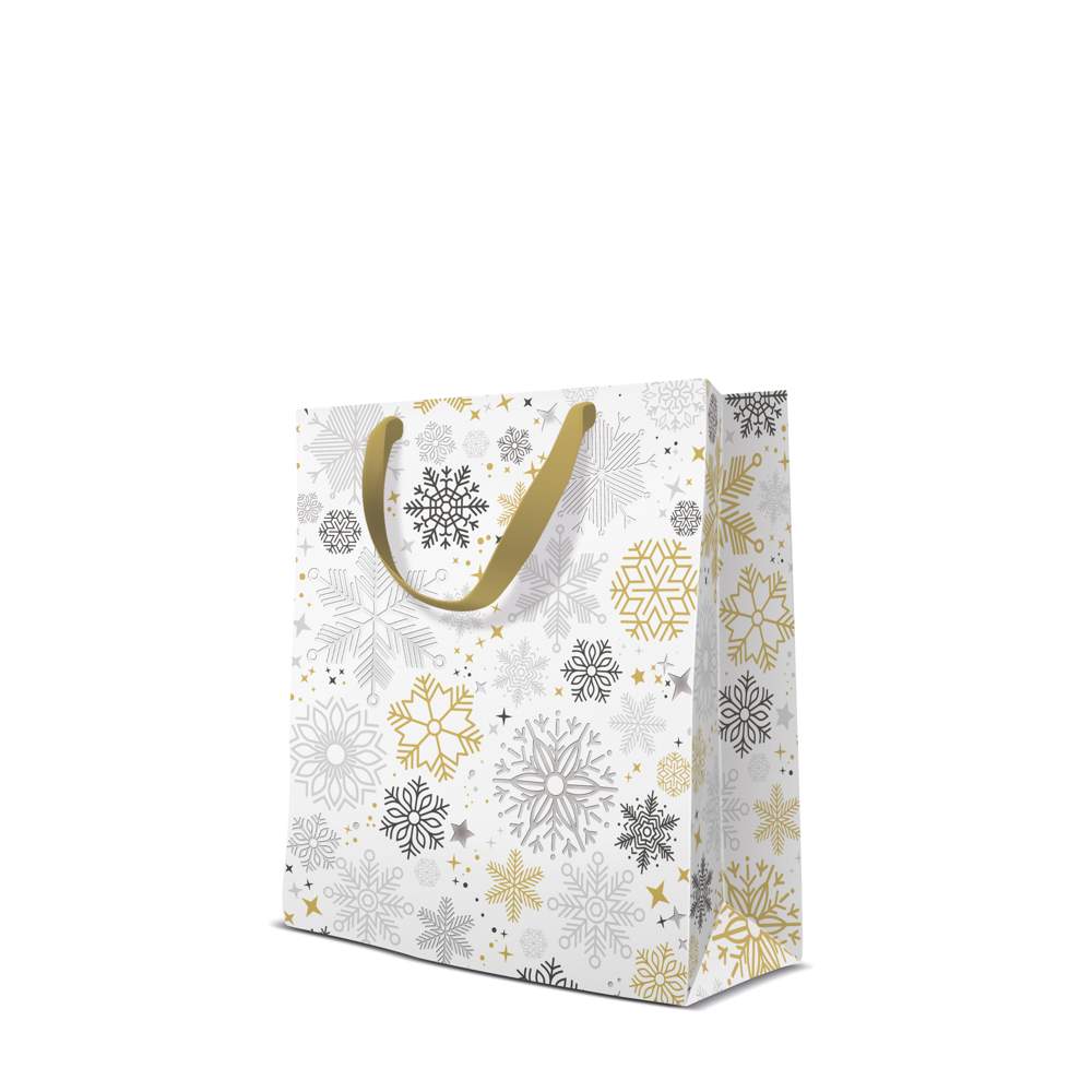 PAW Пакет подарочный НГ Металлические снежинки 20х25х10см AGB2013503 