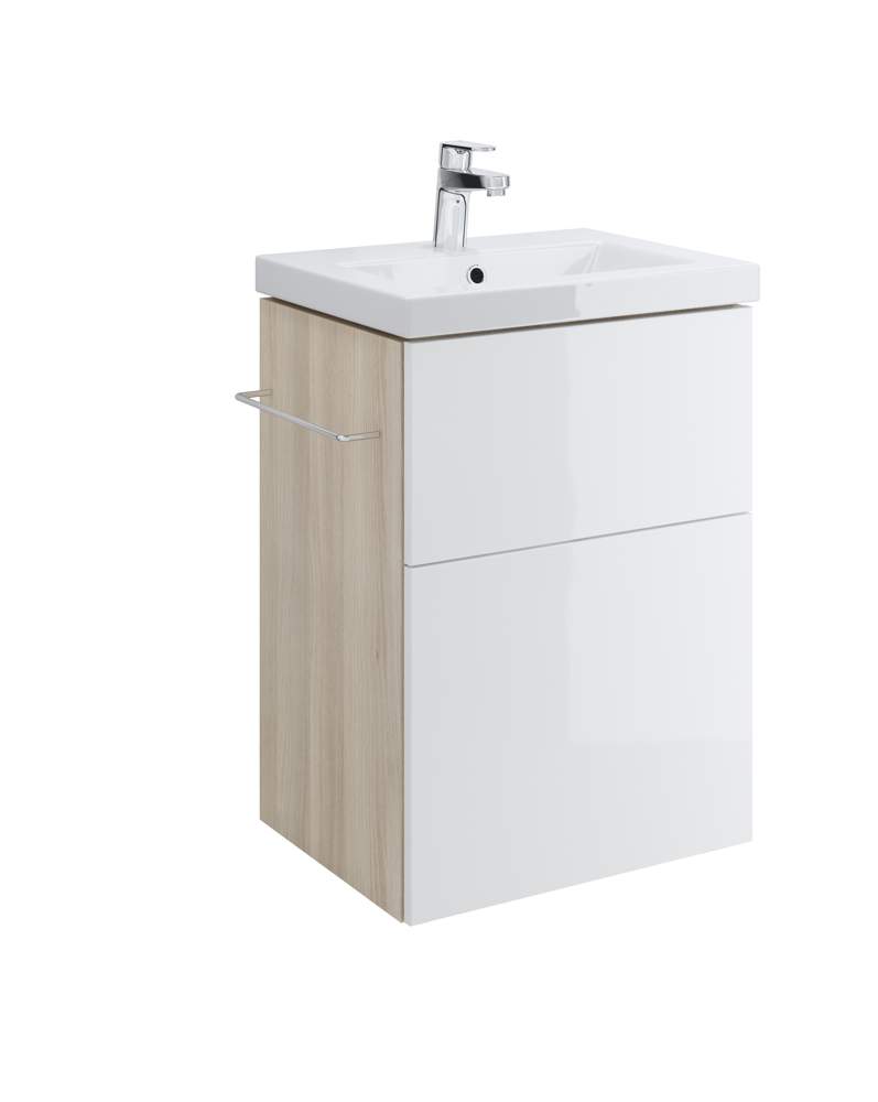 Тумба п/умыв.SMART 50 серый с раковиной  COMO 50 белый