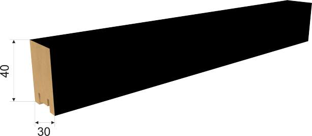 Интерьерная рейка МДФ Stella Ривьера Black Edition 40*30*2700 (уп.4шт)