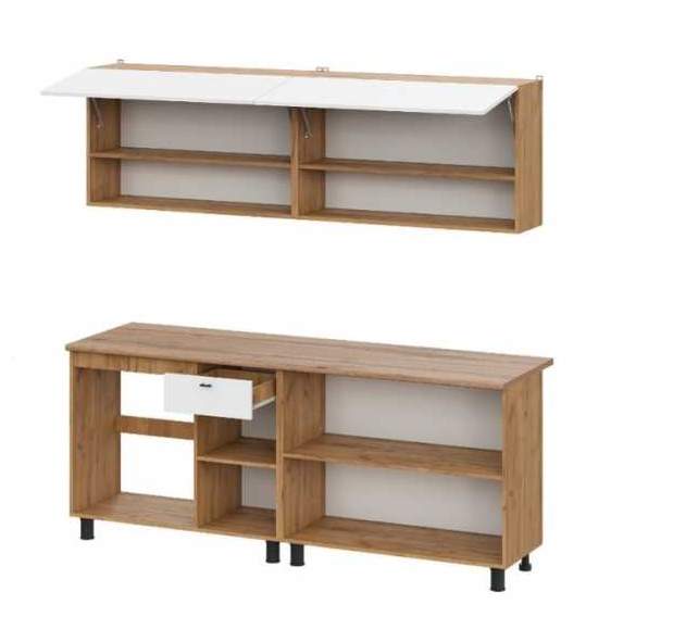 Кухня КГ Монако(2000) Дуб золотой/Белый матов./Дуб вотан