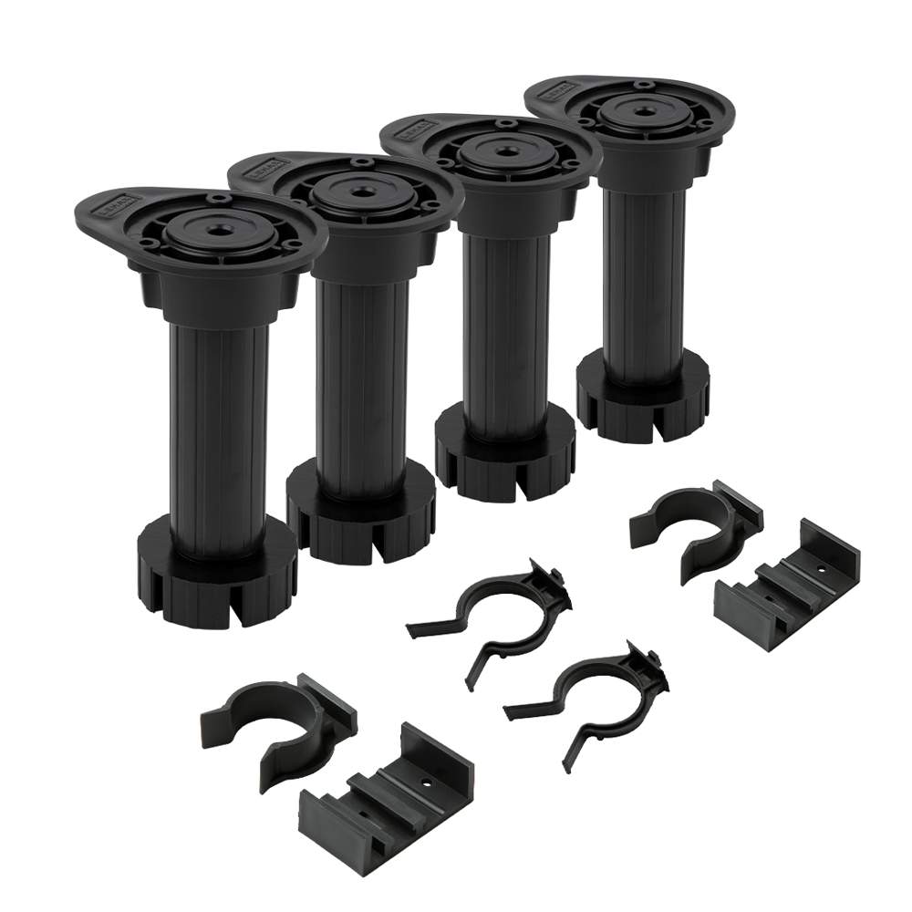 Комплект из 4 разборных регулируемых опор 120мм с клипсами, черный 4pcs-FLX12B
