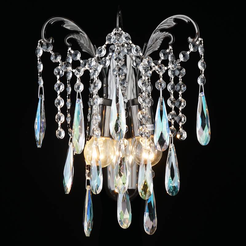 Бра E1662/2W BCH черный хром/тонированный хрусталь