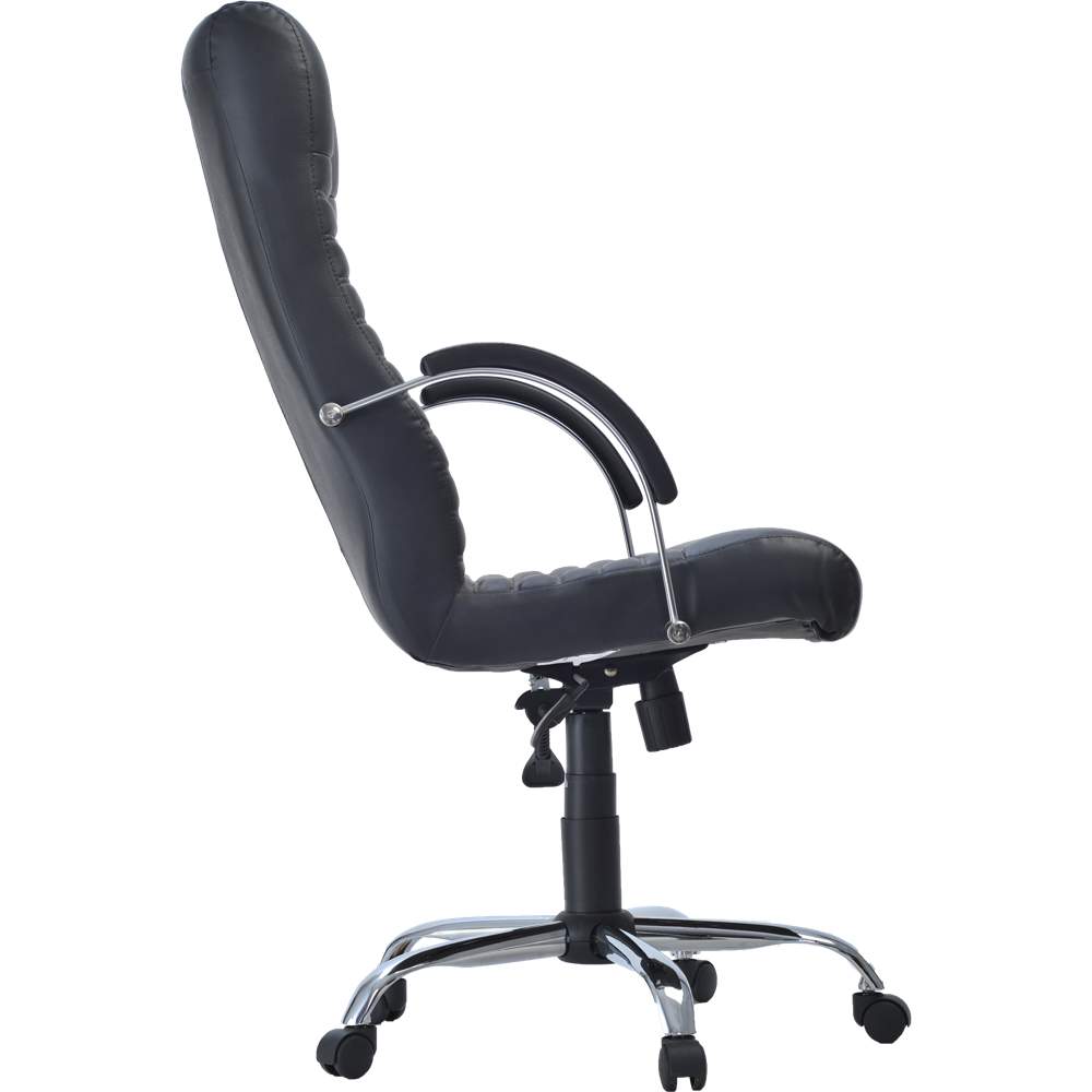 Кресло Атлант (Кожа иск., ECO, №16H(черный) , МТГ, кр.Альфа(700)СН, СН, ролик ст.