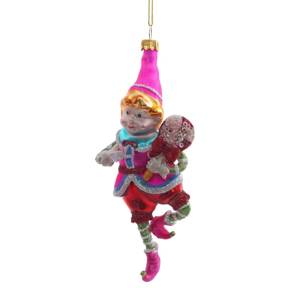 REMECO COLLECTION Игрушка елочная 809398 Клоун 7х4,5х16см (стекло)  