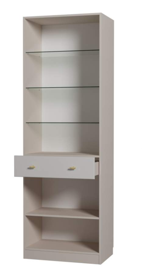 ТЕФИЯ Шкаф 2х дверный со стеклом 700мм д/посуды МДФ мат. Сантьяго