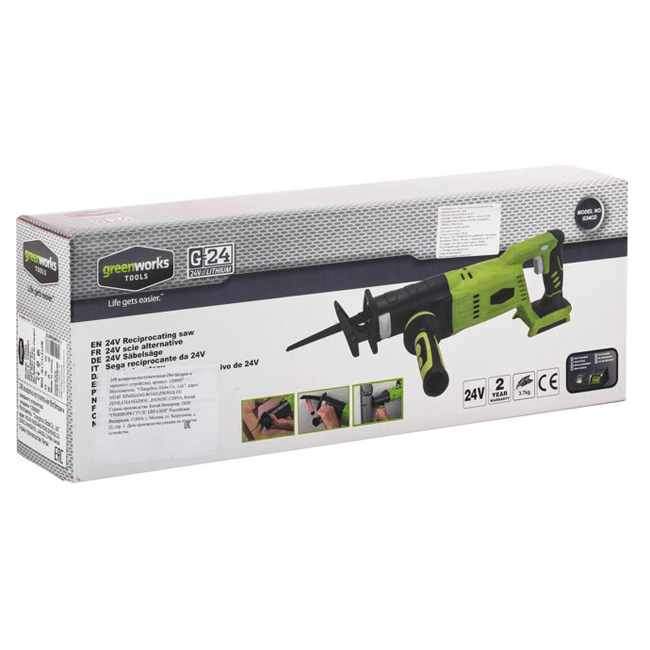 Пила сабельная  аккум. Greenworks  GD24RS  24V без аккум. и з/у  1200407