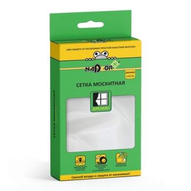 MSN015B/MSN015P Сетка москитная с крепежом д/оконных проемов 1,5*1,5м, белая/  15835/17202