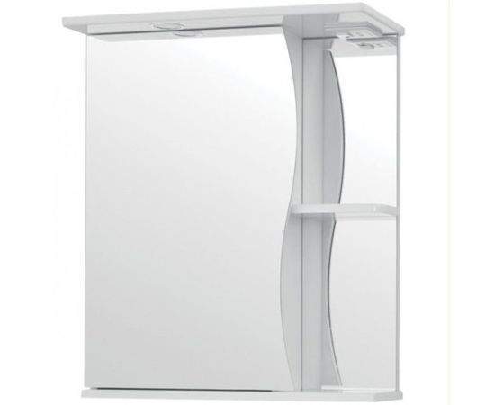 Зеркало Лира 550 свет 716х550х250мм левое