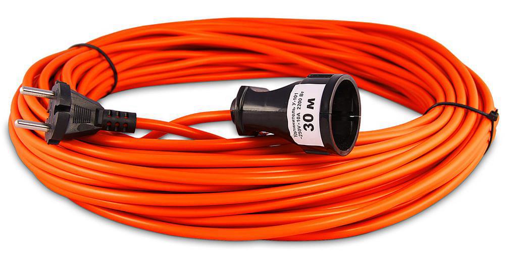 Удлинитель сил. б/кат. LUX УС1-О-50 (У-101)  ПВС 2х0,75  50м 10А 1розетка б/з  10150