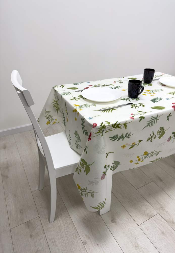 Клеенка ПВХ без основы Meiwa Organdy OGP-304 Полевые цветы 137см 10091 (20м)