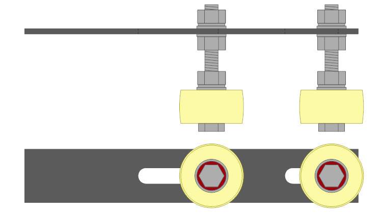 Комплект поддерж.роликов на черной пластине  d45 силикон  P1103
