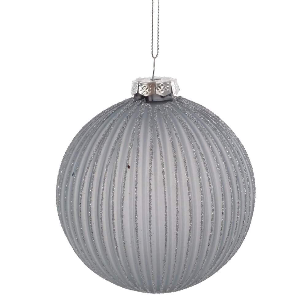 REMECO COLLECTION Игрушка елочная Шар 809483 серый/серебро стекло 10см