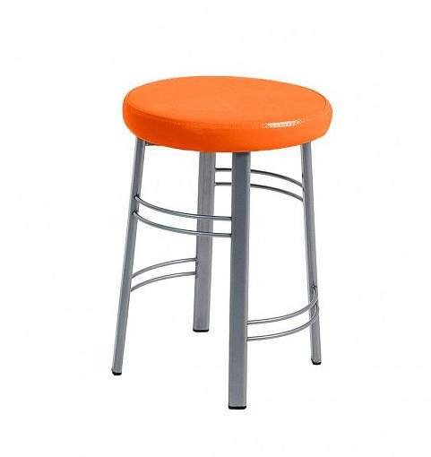 Табурет Сатурн (арт.СТ08)металлик сид.винилкожа №5 оранжевый