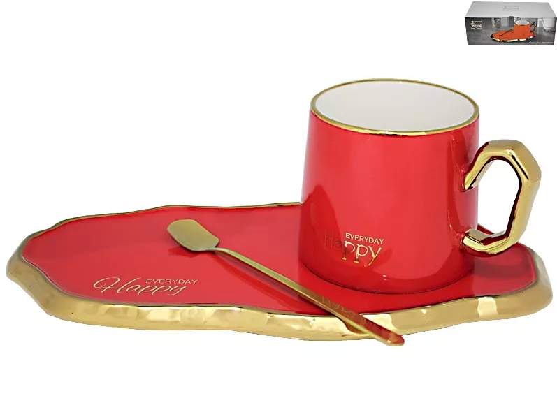 LENARDI Набор чайный 106-081 2пр/1перс 280мл красный