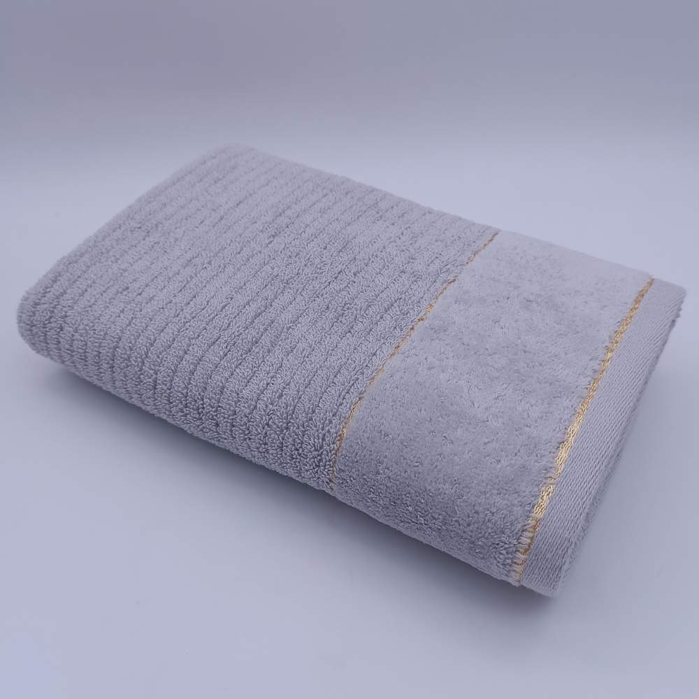 BELEZZA Полотенце Vindsor светло-серый 70х130 велюр с золотой полосой 6187807
