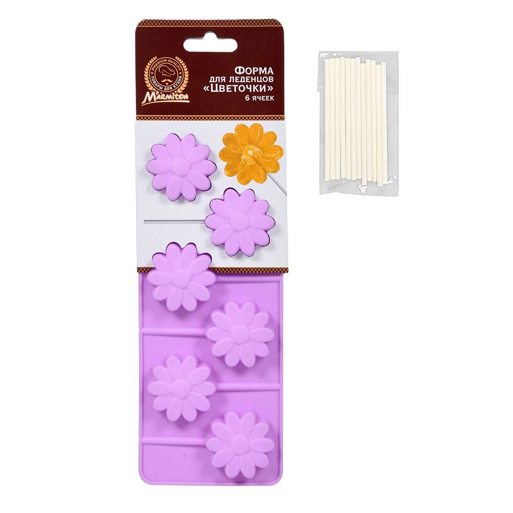 MARMITON Форма 16194 силикон д/леденцов 22*9*2см Цветочки
