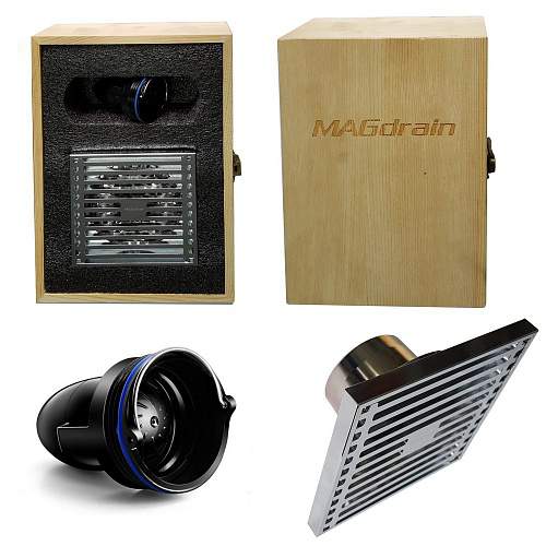 *Трап MAGdrain латунный хром 100*100 выход 50мм верт.  F01Q5-G