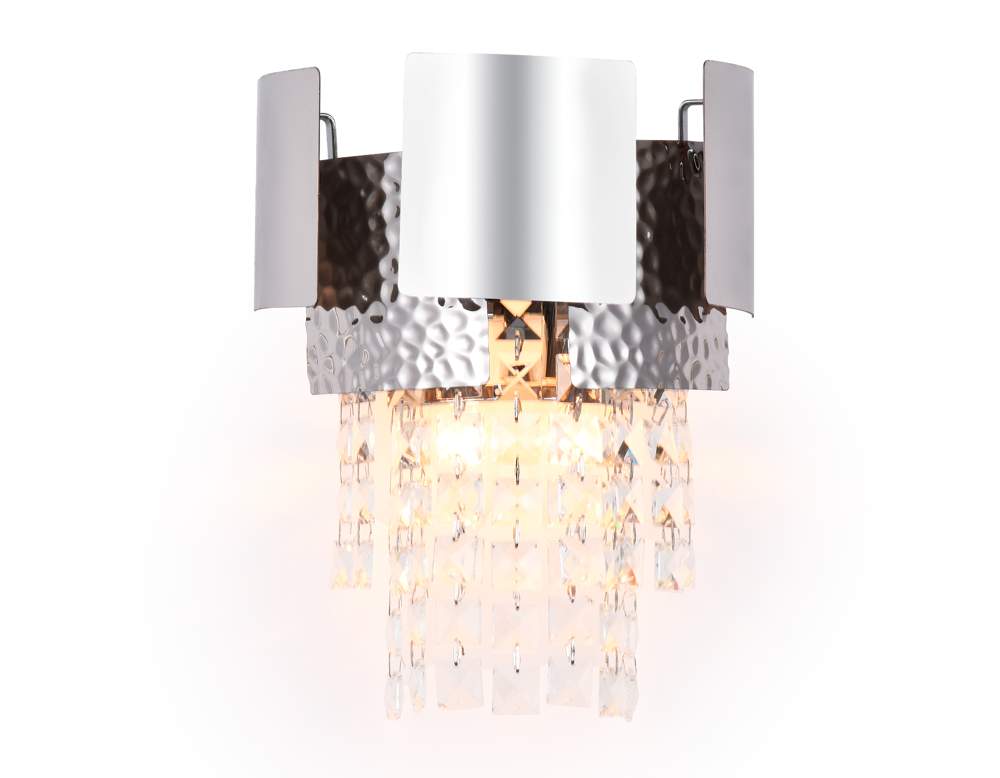 Св-к Ambrella TR5250/2 SL/CL настен.хрустал. E14/2 max 40W 270*240*150 серебро/прозр