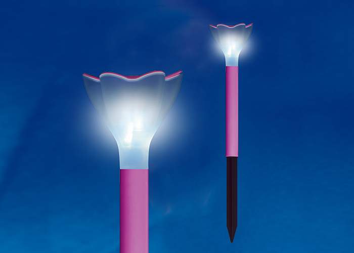 Светильник садовый Uniel USL-C-420/PT305  PINK CROCUS  на солн/батарее  UL-00001762