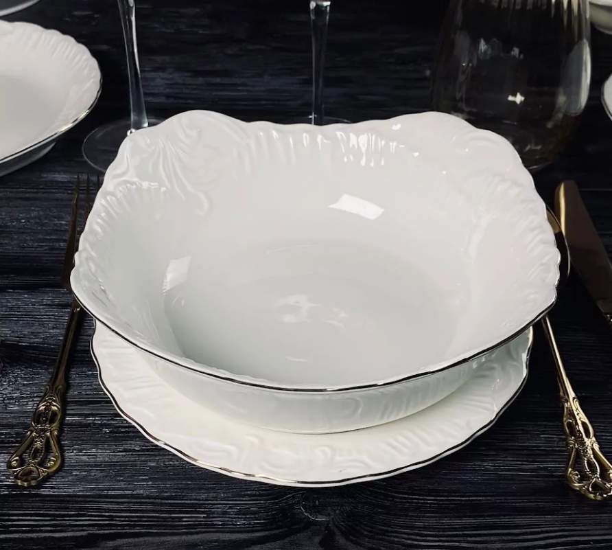 LENARDI Аврора Gold Салатник 305-071 квадратный 20,5см  