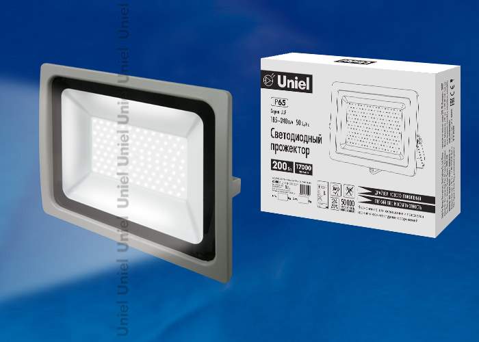 Прожектор Uniel  ULF-F16-200W/DW IP65 185-240В SILVER дневн/свет UL-00002020