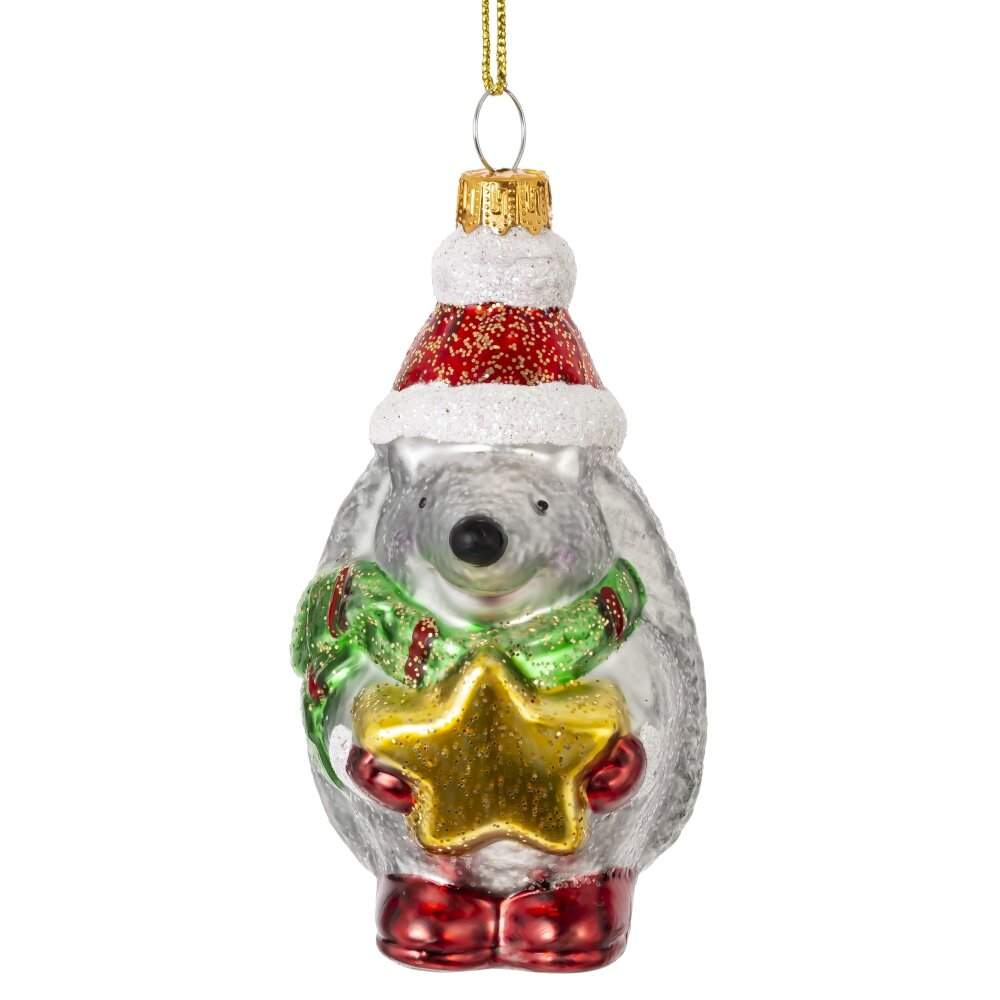 REMECO COLLECTION Игрушка елочная 824704 Ёжик 6х5х10см (стекло)  