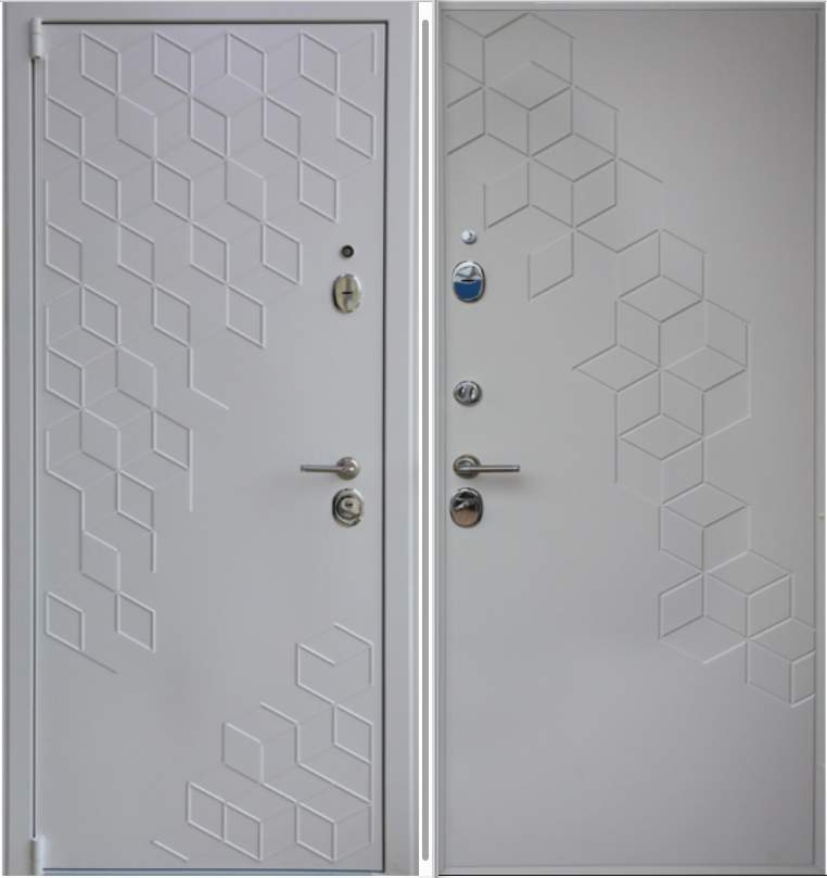 Дверь мет. Гексагон  860*2050 Правая