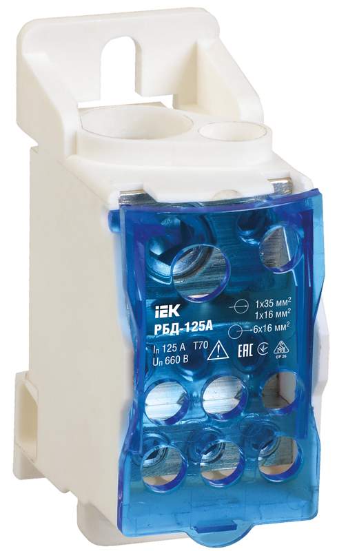 Блок распред. на  DIN-рейку РБД-125А ИЭК RBD-125  312288