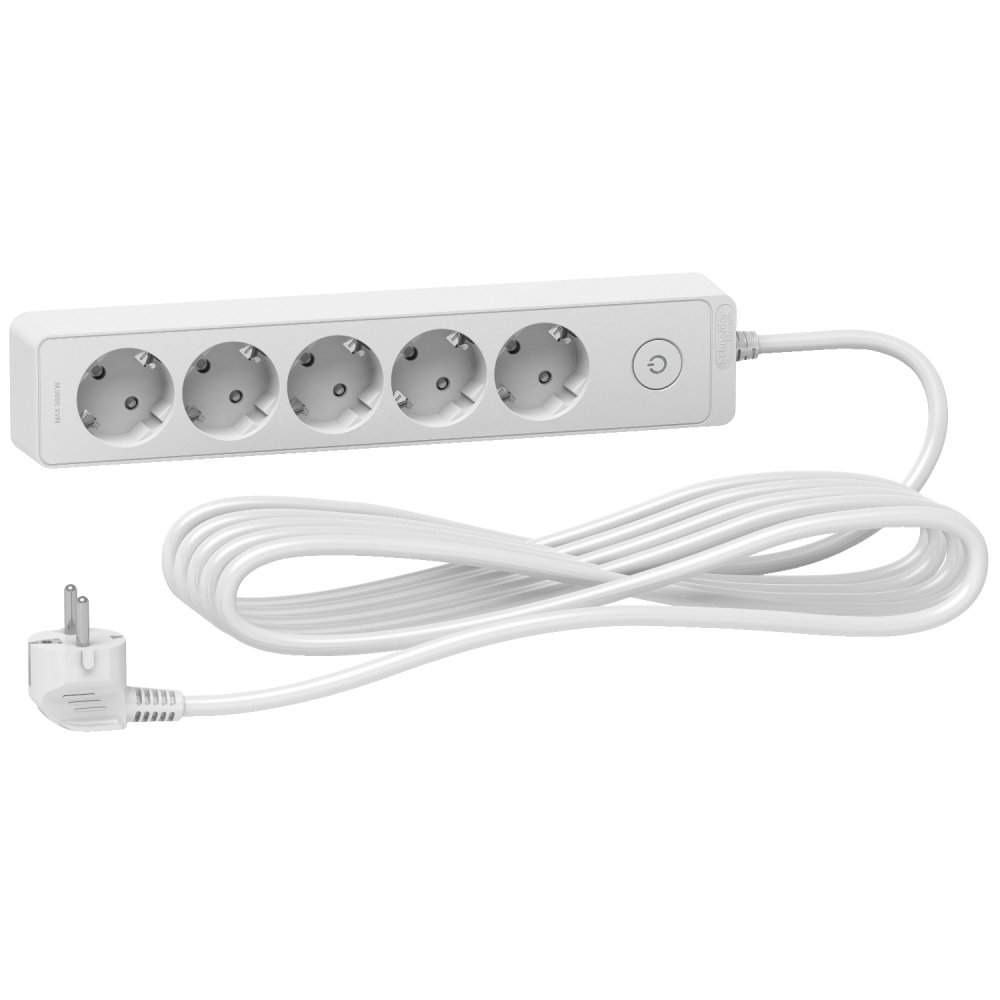 Удлинитель UNICA EXTEND 5 роз. 2К+З  5м бел.SchE ST9455W 513133