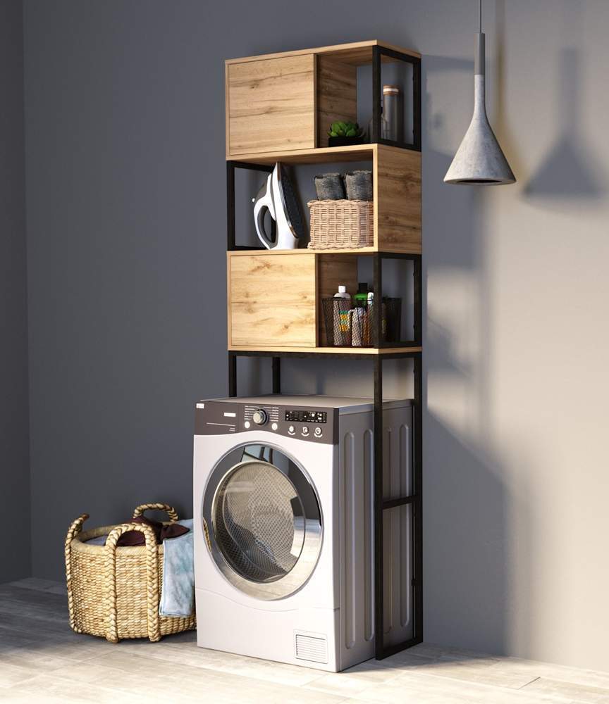 Шкаф Grunge Loft 200*66  Дуб Вотан под/стиральную машину