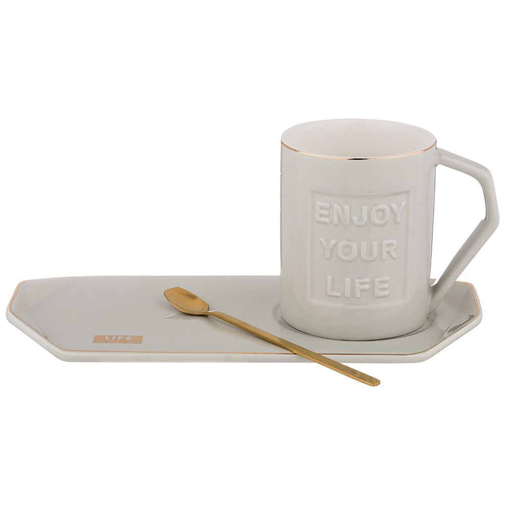 LEFARD Набор чайный 90-1036 3пр/1перс 250мл Break Time серый