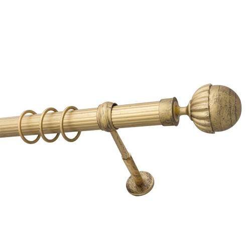 Карниз одинарный 35мм короб 18см Золото антик 2,4