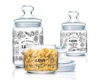 LUMINARC Набор банок Q4111 Лав Паста д/сыпучих 3шт (0,5л,0,75л,1л)  