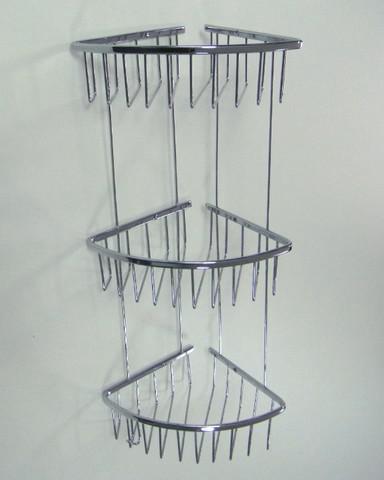 Полочка САНАКС  углов. овальная тройная 18см /нерж.хр./ 75056 / 75254