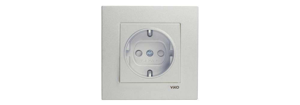 Розетка VI-KO Novella с/у  без з/к  с з/ш  белая  92105643