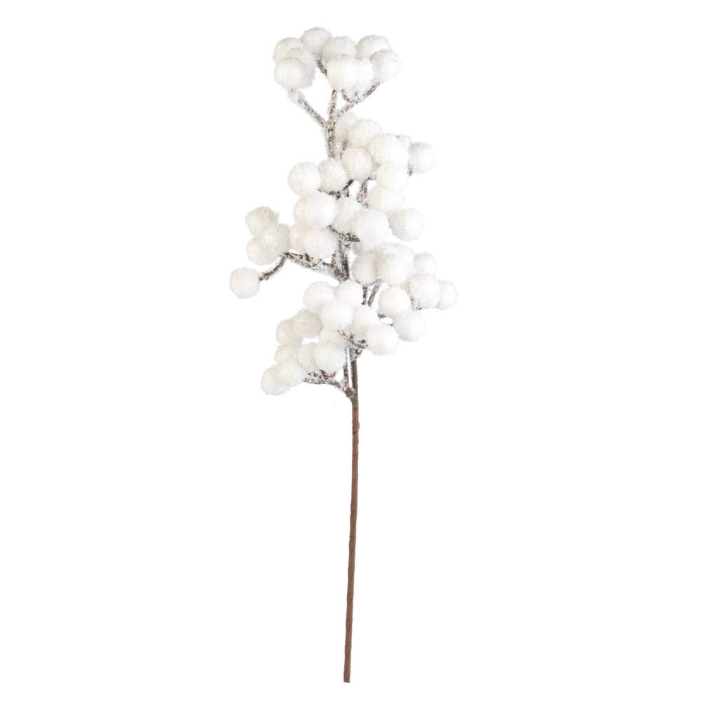 DECOLINE Ветка декоративная TH07-15812 с ягодами заснеженная 42см белый 