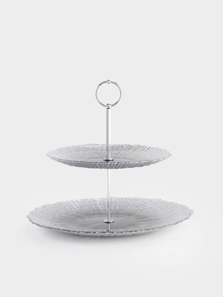 ANNA LAFARG Avila серебро/серый Этажерка 2-х ярусн. 21х28/26 стекло ANLAF-5648/9-1909038