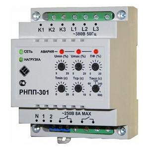 Реле напряжения РНПП-301 3ф нерегулируемое переключен. выбора режимов