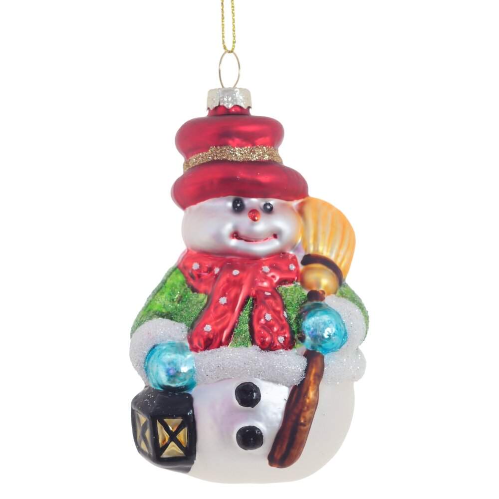 REMECO COLLECTION Игрушка елочная 791328 Снеговик 7х6х13см (стекло)  