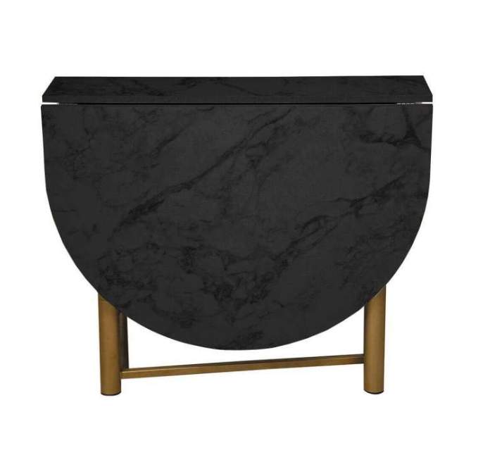 Стол раскладной 42.41  Октава (мрамор черный/мет.золотой)