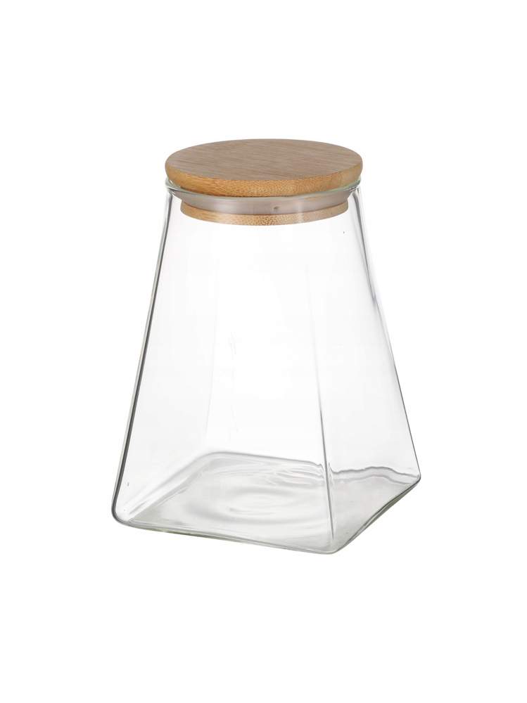 KAMILLE Банка 9037 стеклянная с бамбуковой крышкой 10*10*13,6см