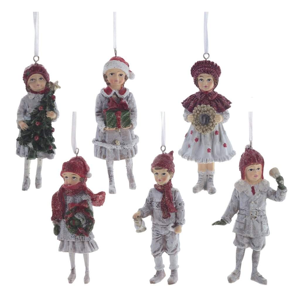 REMECO COLLECTION Украшение 782378 подвесное Дети красный 6х4,5х11,5см 6 видов (полимер)  