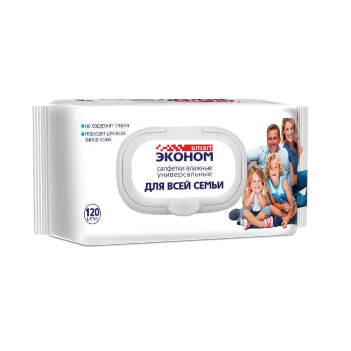 Салфетки влажные Эконом smart №120 д/всей семьи  30647