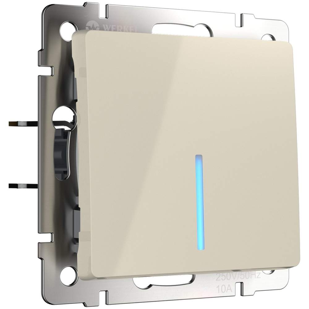 Выкл.  Frame 1-кл.проходной с подсв.  сл. кость  WL03-SW-1G-2WLED  -  W1112103